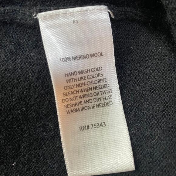 Cynthia Rowley Merino Wool Sweater Dress Color Block Stripes Mini Black Womens M - Picture 8 of 8